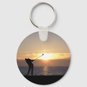 Chaveiro Jogando Golfe Ao Sunset