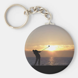 Chaveiro Jogando Golfe Ao Sunset