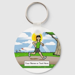 Chaveiro Jogger Personalizado, Runner - Caricatura Feminina