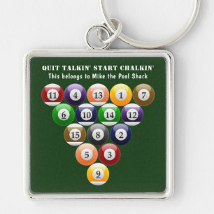 Chaveiro Jogo da piscina das bolas de bilhar 8-Ball da