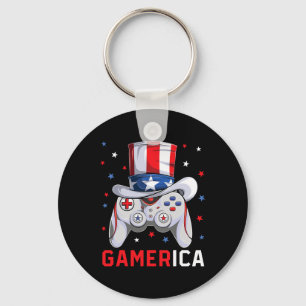 Chaveiro Jogo de Vídeo do Dia 4 de Julho Bandeira Americana