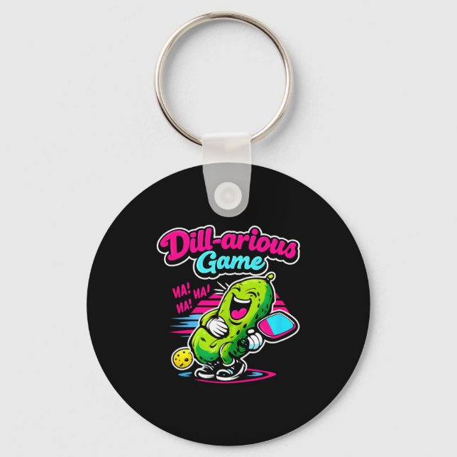 Chaveiro Jogo dill-ário pickleball retrô risada picles  (Frente)