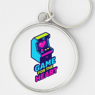 Chaveiro Jogo para o Coração — Arte Neon Retro de Amor