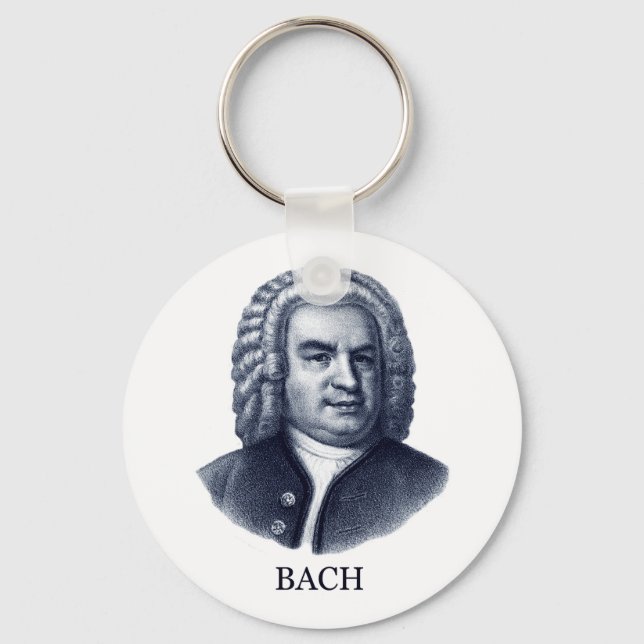 Chaveiro Johann Sebastian Bach, azul (Frente)