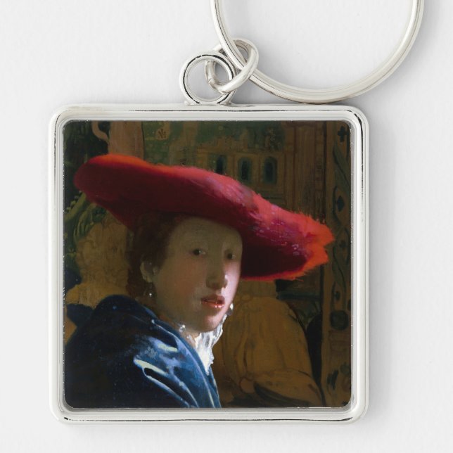 Chaveiro Johannes Vermeer - Rapariga com Chapéu Vermelho (Frente)