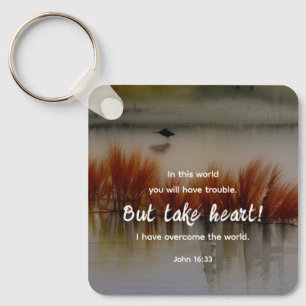 Chaveiro John 16:33 Eu tenho a Bíblia Verse Christian