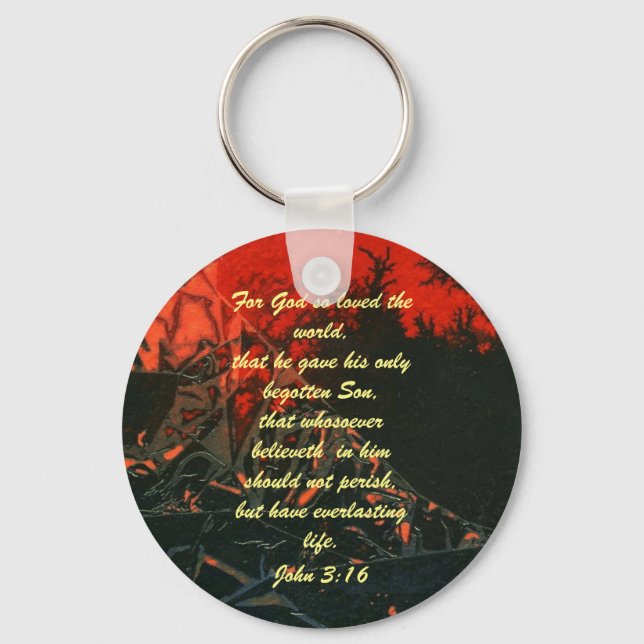 Chaveiro John 3:16 Bíblia de salvação de scripture de Chave (Frente)