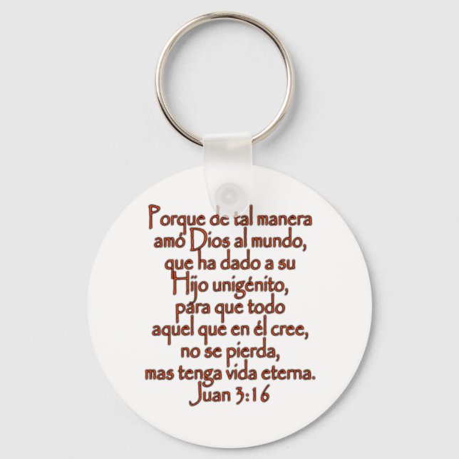 Chaveiro John 3:16 espanhol (Frente)