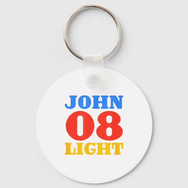 Chaveiro John 8 Light Bible Chapter Jersey Design  (Frente)
