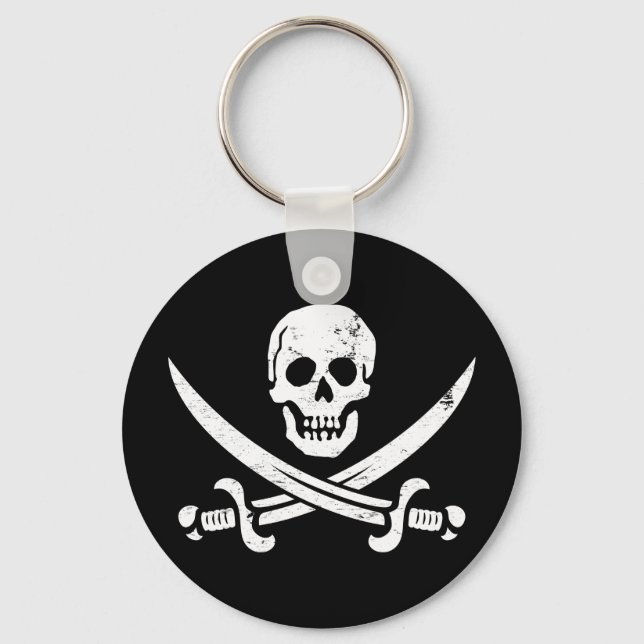 Chaveiro John Rackham (Calico Jack) Pirata Flag Jolly Roger (Frente)