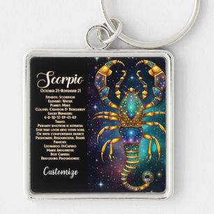 Chaveiro Joia Personalizada Galáxia Zodíaco Escorpião