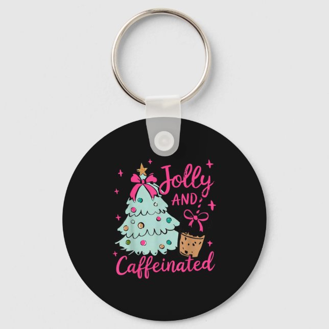 Chaveiro Jolly &amp; Caffeinated Coffee Coquette Bow Xmas T (Frente)