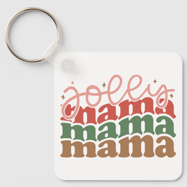 Chaveiro Jolly Mama Retro Groovy Feriados de Natal (Frente)