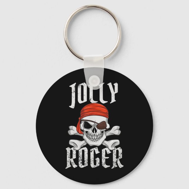 Chaveiro Jolly Roger Pirate Halloween Skull E Crossbones (Frente)