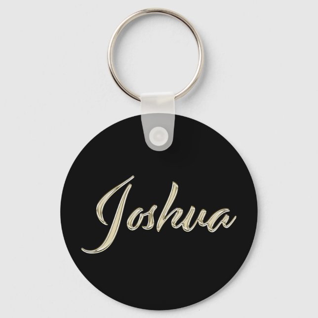 Chaveiro Joshua Name whitegold Button Schlüsselanhänger (Frente)