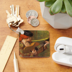 Chaveiro Jovem espanhola com guitarra por Pierre Renoir