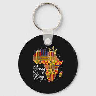 Chaveiro Jovem Rei Arte Africana Impressão Kente Tecido Hom