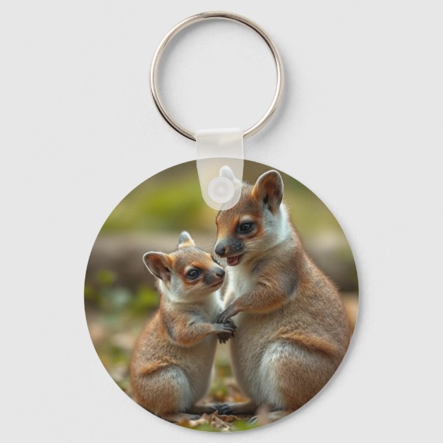Chaveiro "Joyful Bond: Mamãe e Baby Quokka" (Frente)