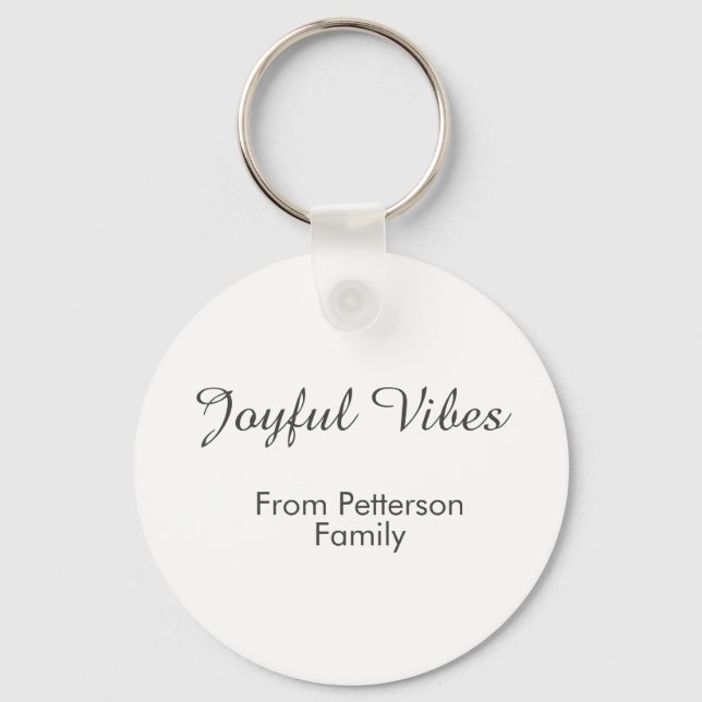Chaveiro Joyful Vibes red Christmas add family name date  (Frente)