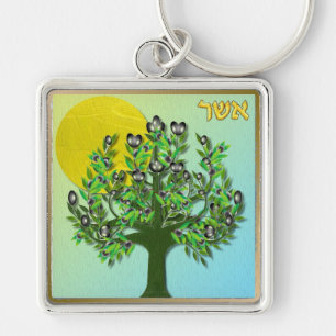 Chaveiro Judaica 12 Tribos Israel Aser