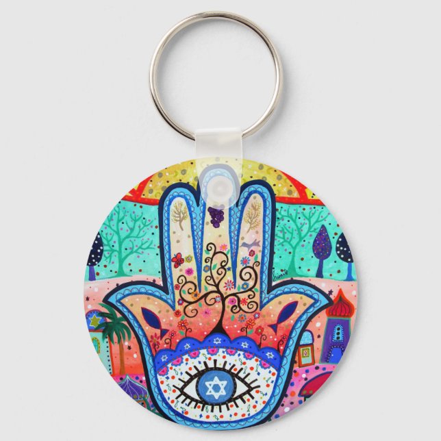 CHAVEIRO JUDAICA HAMSA SUN EYE PROTECTION (Frente)