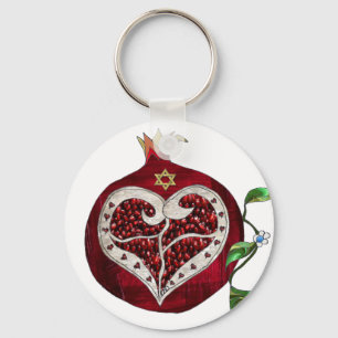 Chaveiro Judaica Pomegranate Heart Hanukkah Rosh Hashanah