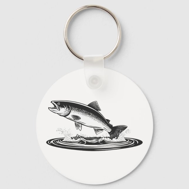 Chaveiro jumping atlantic salmon fish (Frente)