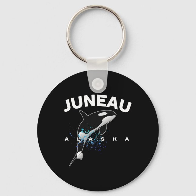 Chaveiro Juneau Alasca Observação de Orca Baleia Assassina  (Frente)