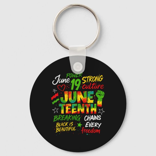 Chaveiro Juneteenth Afro-Americano Juneteenth 1865 Liberdad (Frente)