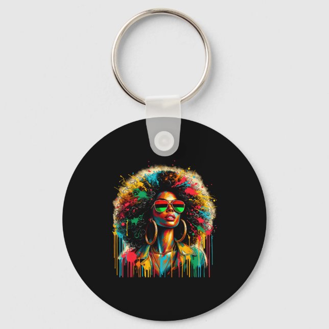 Chaveiro Juneteenth mulheres negras rainha afro africana me (Frente)