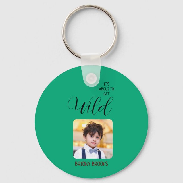 Chaveiro Jungle Safari "It's About To Get Wild" Baby Shower (Verso)