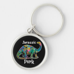 Chaveiro Jurassic Perk Colorido Dinossauro Preto
