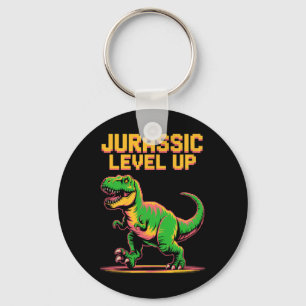 Chaveiro Juric Level Up Dinossauro Pixel Aniversário Gamer 