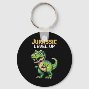 Chaveiro Juric Level Up Pixel Dinossauro Retro Gamer 