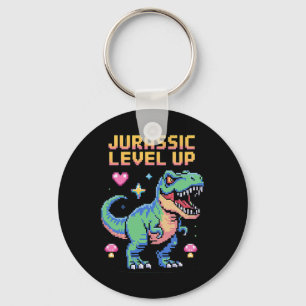 Chaveiro Juric Level Up Pixel Dinossauro Retro Gamer 1 