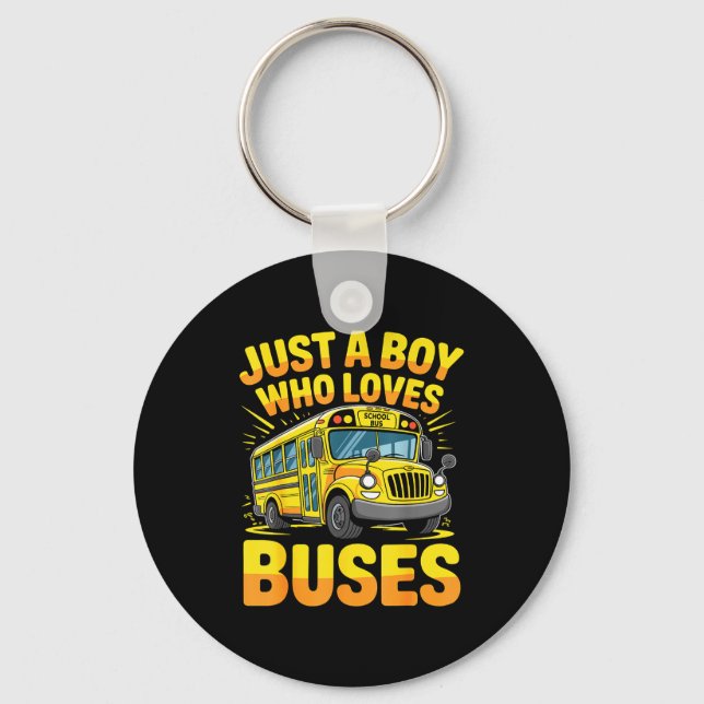 Chaveiro Just A Boy Who Loves Buses School Bus  (Frente)