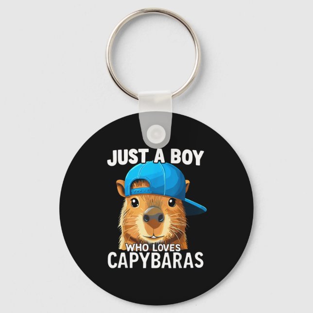 Chaveiro Just A Boy Who Loves Capybaras  (Frente)