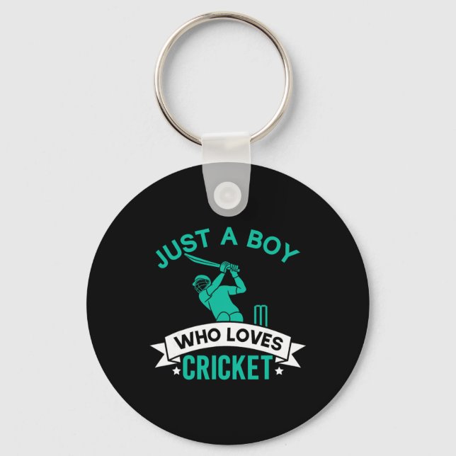 Chaveiro Just A Boy Who Loves Cricket Player Funny Cricket  (Frente)