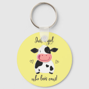 Chaveiro Just A Girl Who Loves Cows! Hearts And Holstein