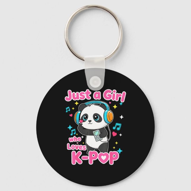 Chaveiro Just A Girl Who Loves K-p Cute Panda  (Frente)