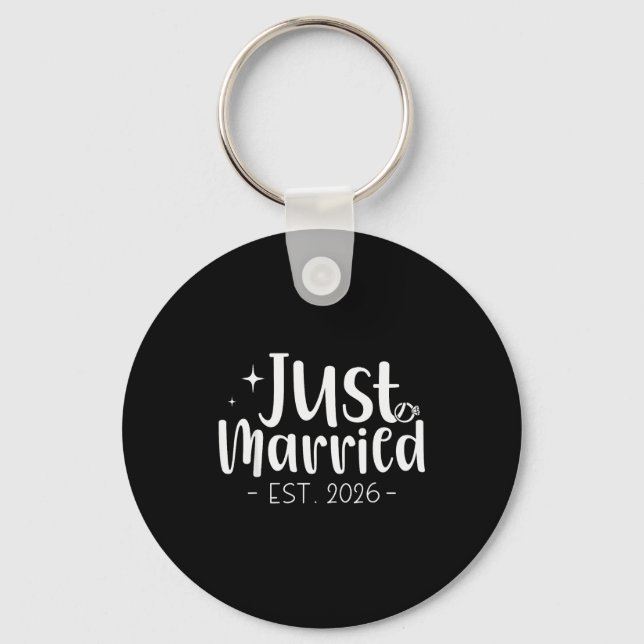 Chaveiro Just Married 2026 Honeymoon Wedding Couples Fiance (Frente)