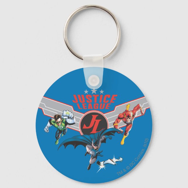 Chaveiro Justice League Flying Air Badge and Heroes (Frente)