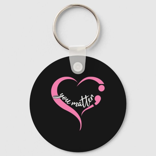 Chaveiro Juventude Matéria Semicolon Saúde Mental e Suicídi (Frente)