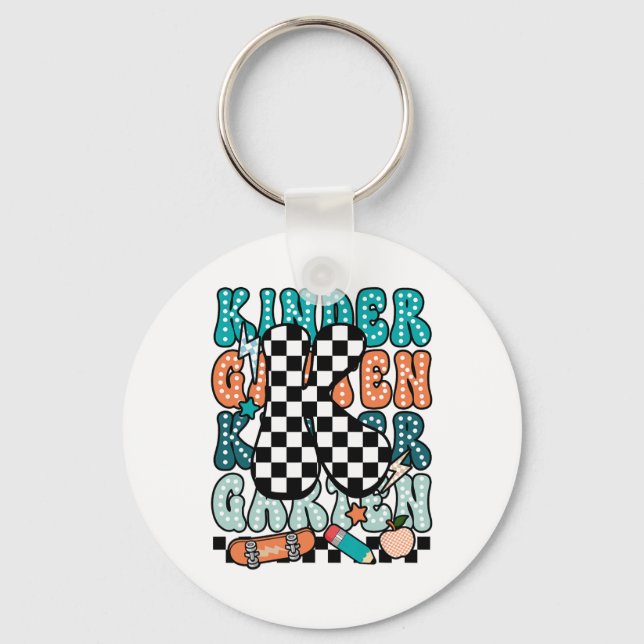 Chaveiro K Kindergarten Teacher Checkered Back To School Ki (Frente)