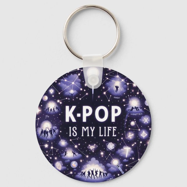 Chaveiro K-pop é minha vida flutuando entre as estrelas (Verso)