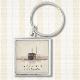 Chaveiro Kaaba Eid Mubarak Premium | Presente Islâmico Lemb