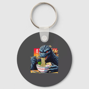 Chaveiro Kaiju Engraçado Comendo Ramen Amante de Monstros J