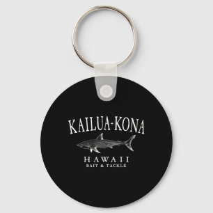 Chaveiro Kailua - Kona Havaí Arte Tubarão Branco Vintage