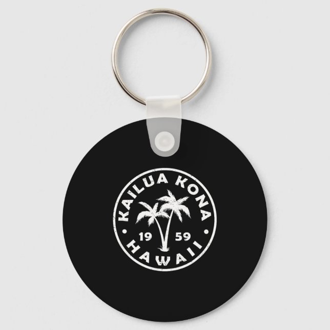 Chaveiro Kailua-kona Hawaii Palm Tree Mens Womens Girls Boy (Frente)