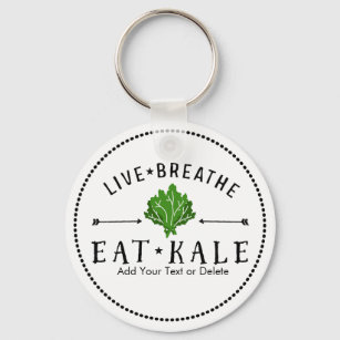 Chaveiro Kale Vegetarian Live Breathe Eat Kale Personalizad